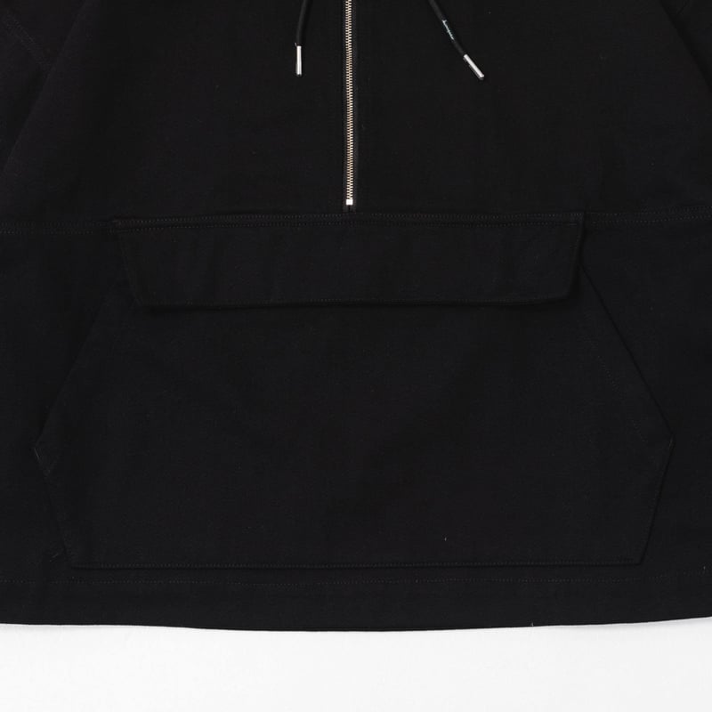 Half Zip Twill Pull over-ブラック | harapeco Store