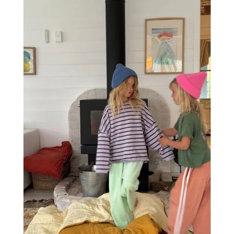 ゆみ ziggy zaza ストライプパンツ オレンジ 4歳 ストライプ柄パンツ