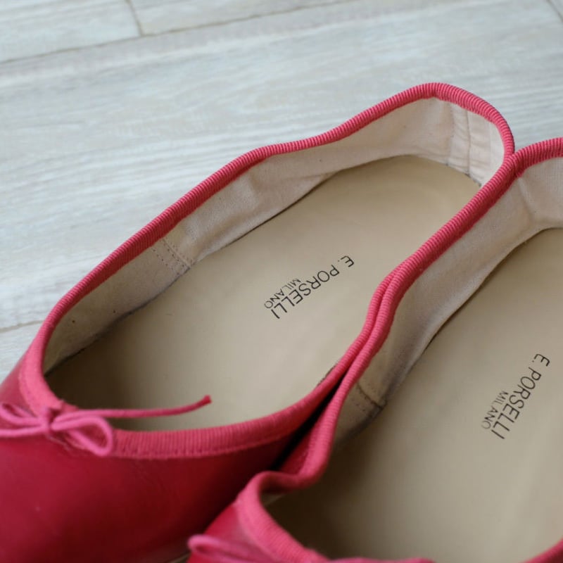 Porselli ポルセリ バレエシューズ ローズピンク ハンドメイド 国内