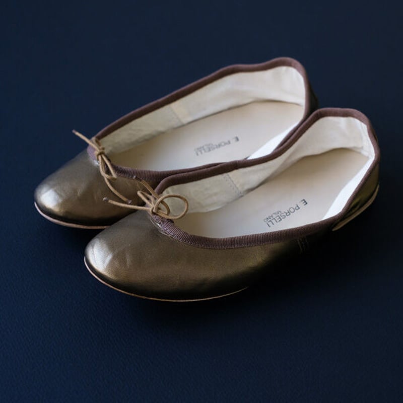 Porselli ポルセリ バレエシューズ ブロンズ ハンドメイド 国内正規品