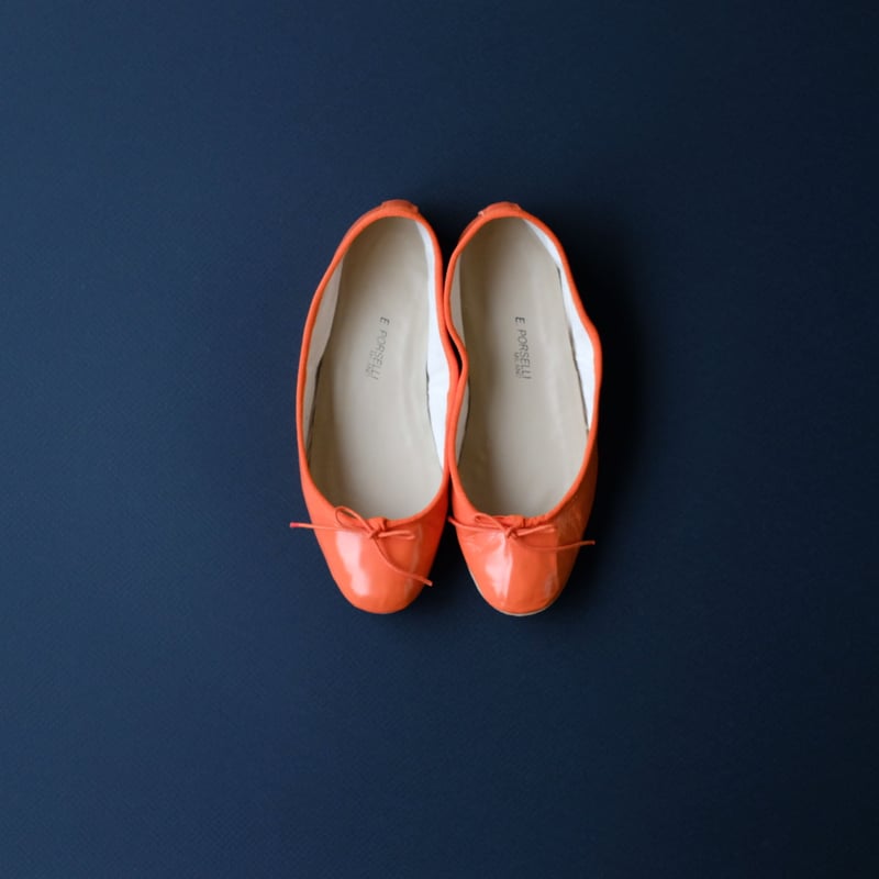 Porselli ポルセリ バレエシューズ オレンジ ハンドメイド 国内正規品