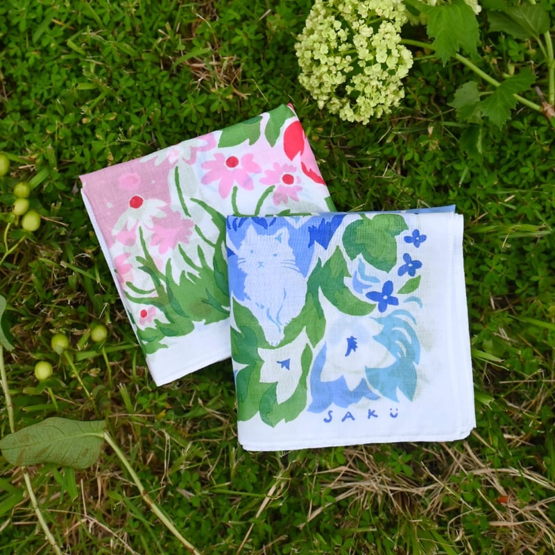 Handkerchief】 'Dream garden' (Blue) | MANAMI S