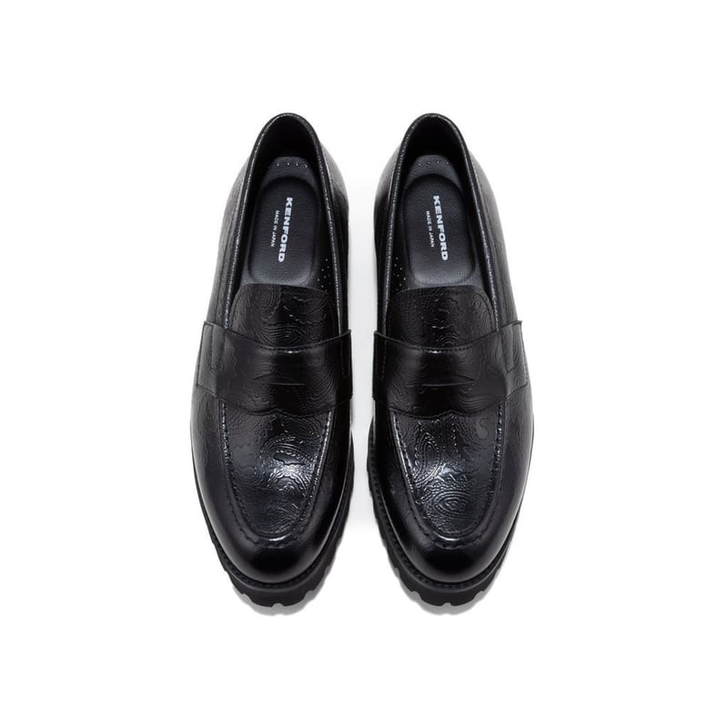 KENFORD MENS TANK SOLE LOAFERS / BLACK PAISLEY