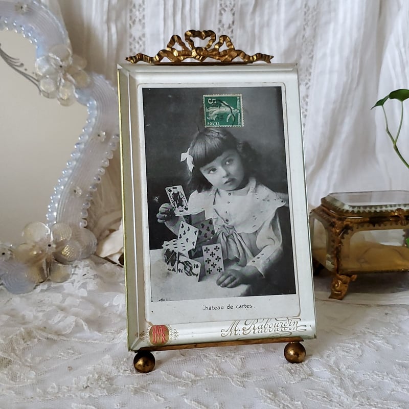 リボンモチーフ厚ガラスのフォトフレーム | リボンときどきネコ