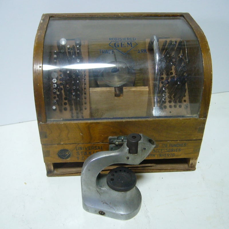 GEM ポンス台 たがねセット 時計工具 時計修理 木箱付き 時計 Amazon