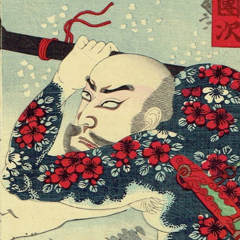 正統派日本画家・舟越長嘉画 掛け軸「鉄線花」 正統派日本画家・舟越