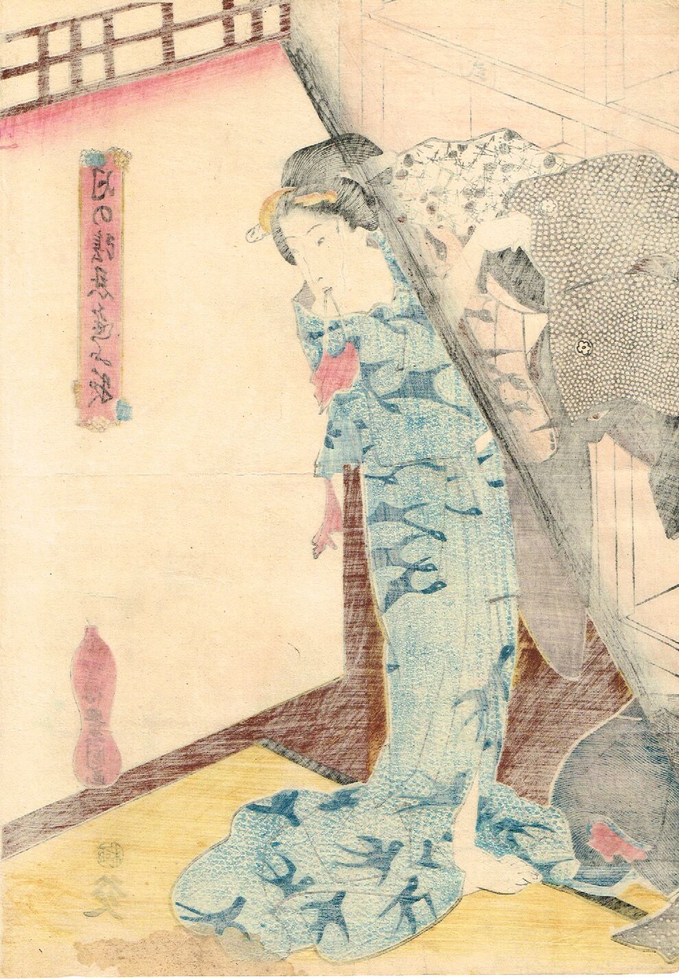 豊国三代「月の陰忍逢ふ夜」天保11年【浮世絵】 | 浮世絵販売・買取