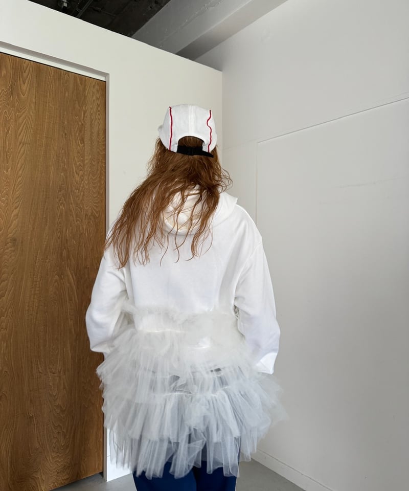 VIVIANO / CS05 Gathered Tulle Hoodie | JURK