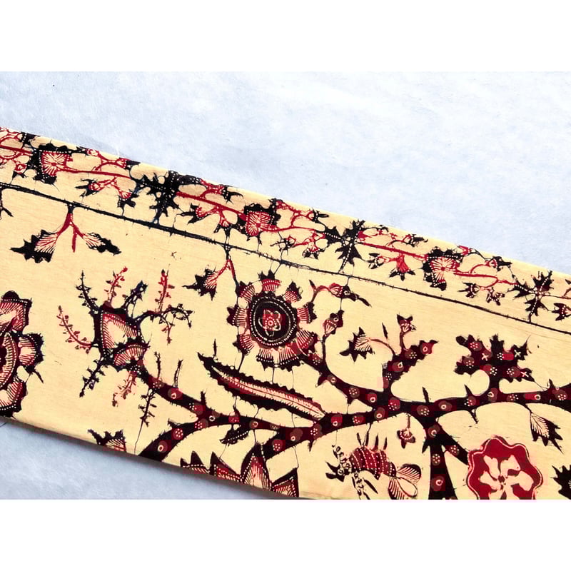 ジャワ更紗 九寸名古屋帯 花木に鳥/トゥンパル（仕立て上り） | 古布と