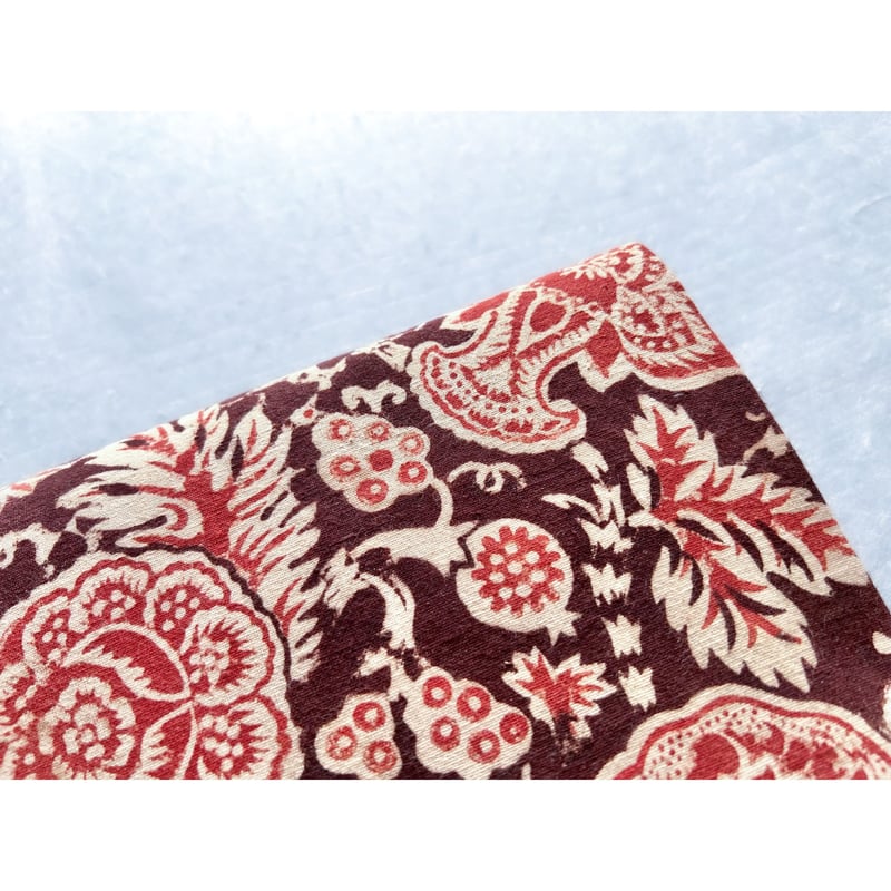 古法インド更紗 九寸名古屋帯 錆色花模様（仕立て上り） | 古布と帯