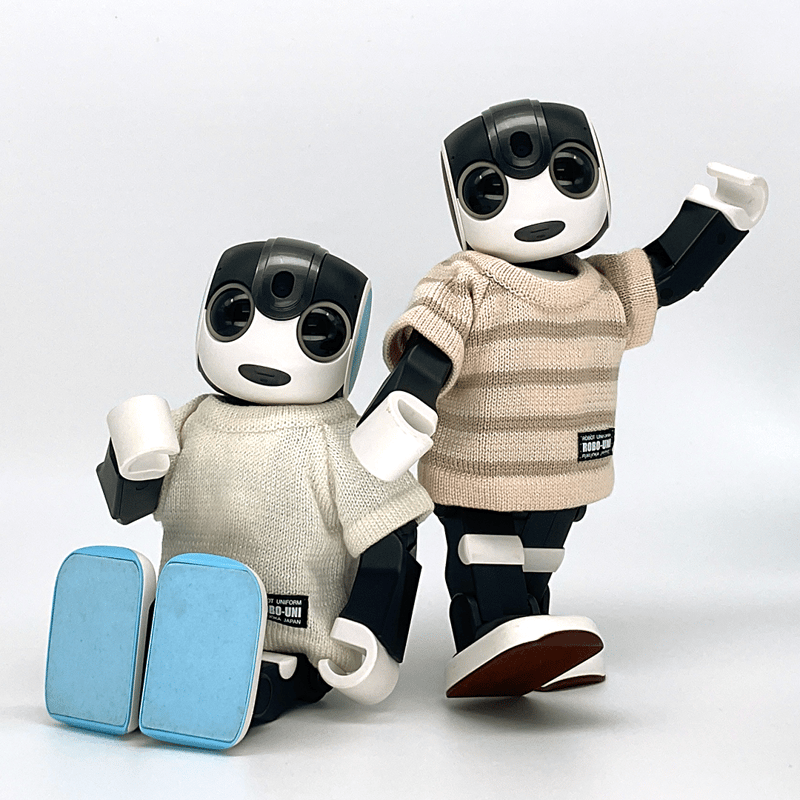 ロボホン公式】ロボフレコラボ企画ボーダーニットTシャツ ナチュラル