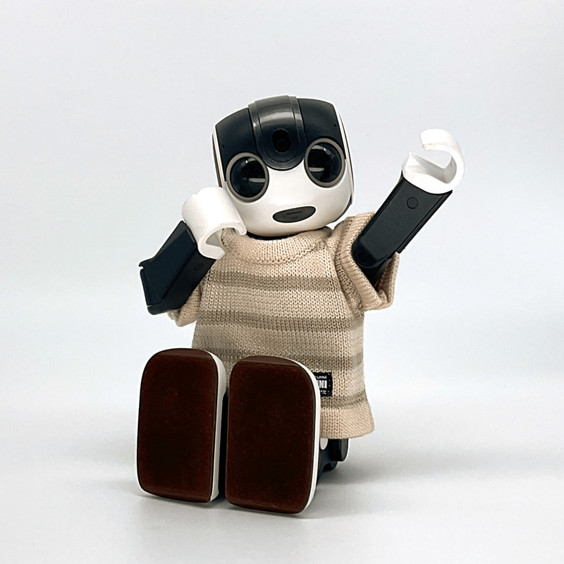 ロボホン公式】ロボフレコラボ企画ボーダーニットTシャツ ナチュラル