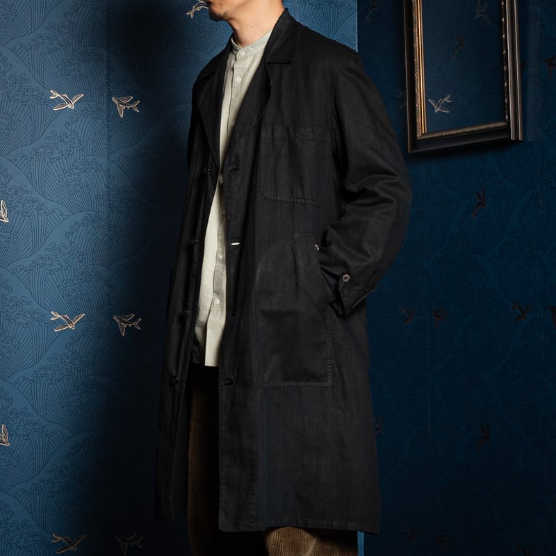 30-40s France Vintage Indigo Linen Maquignon Co