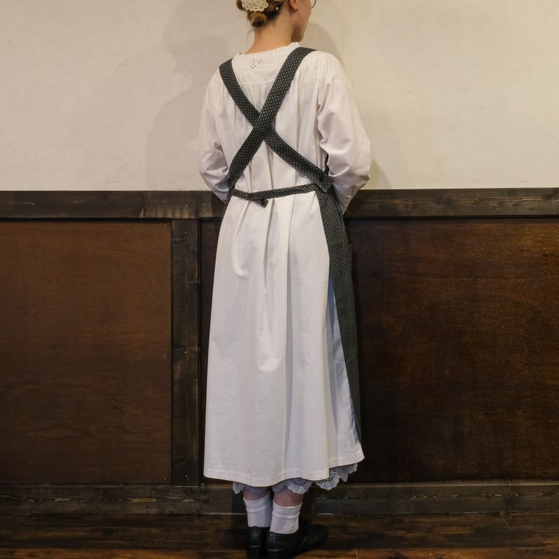 20-30s French Vintage Cotton Work Apron Dress