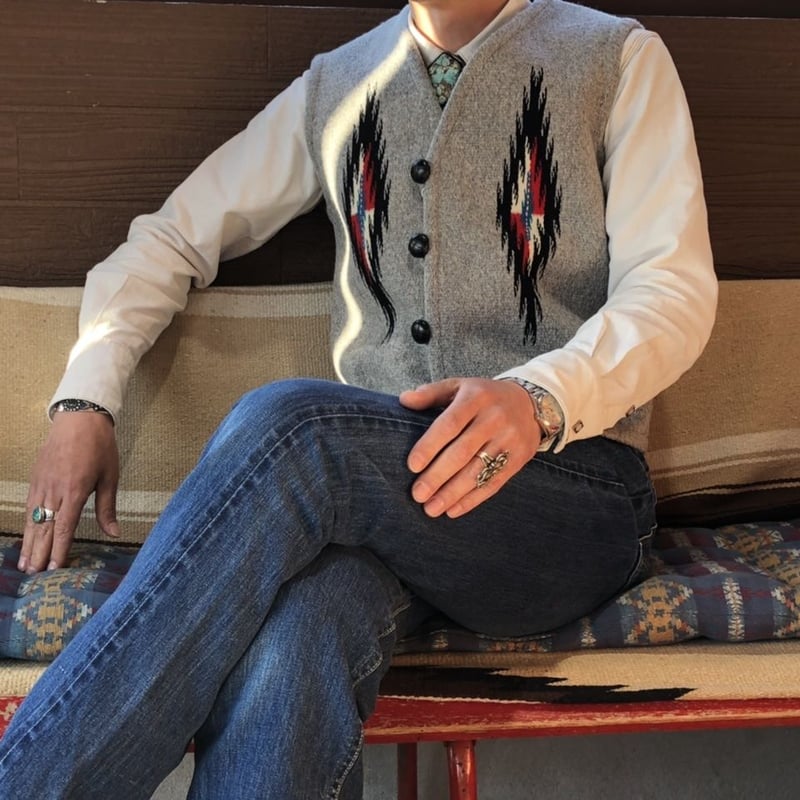 ORTEGA'S CHIMAYO vest with pocket(34.ターコイズ) | N