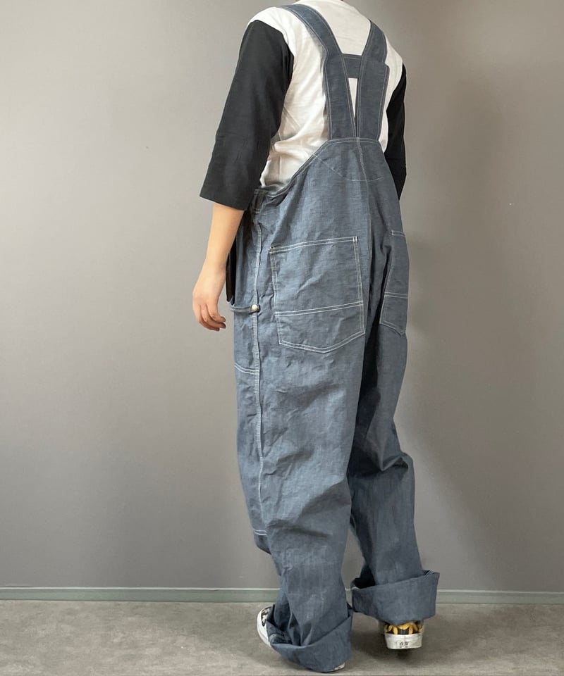 2/29販売開始◾️エプロンオーバーオール□9ozインディゴピンチェック