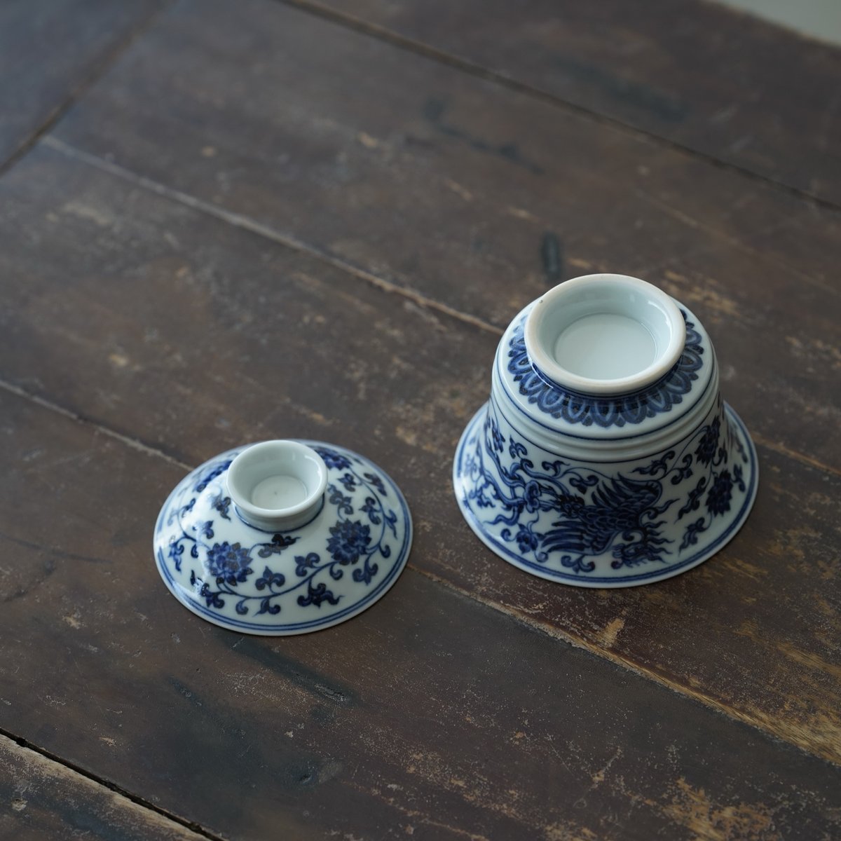 青花双鳳紋蓋碗 PF214 | Looking For 物色