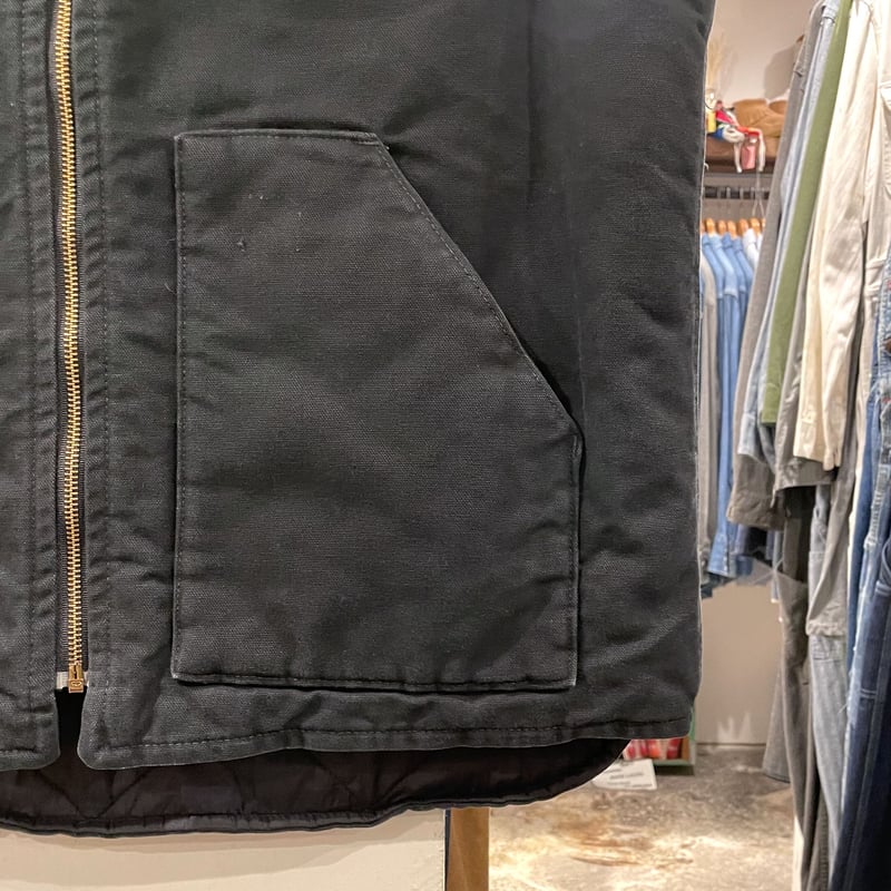 Carhartt ダック地 ベスト ブラック カーハート ダック XL TALLサイズ