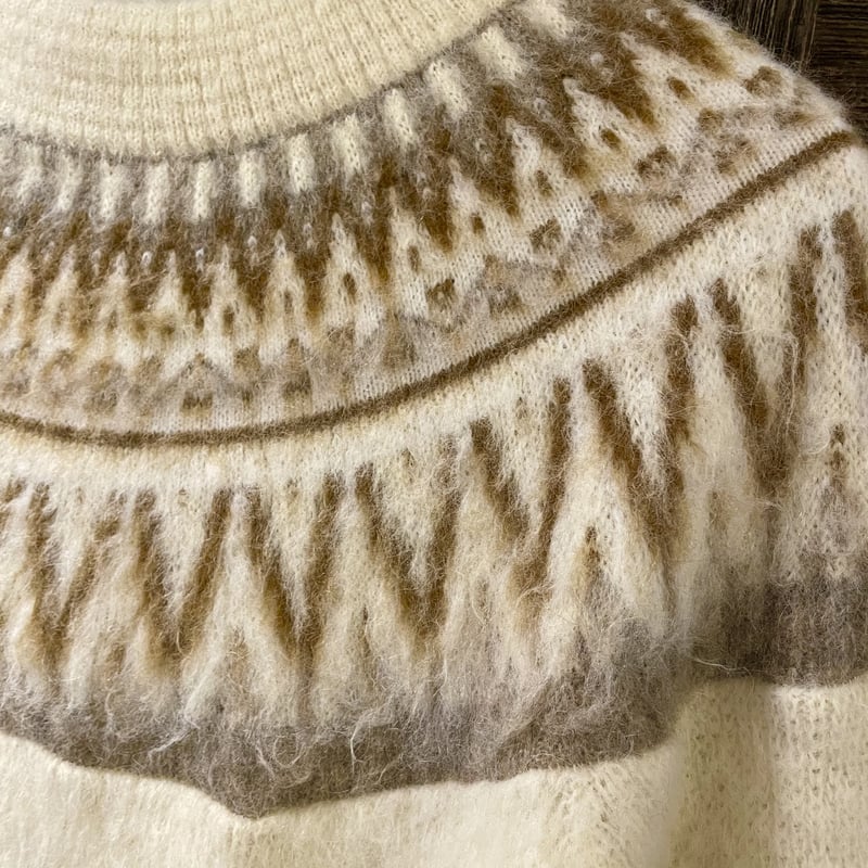 TOWNCRAFT 60s ラウンドネック モヘアニット ノルディック柄 タウン