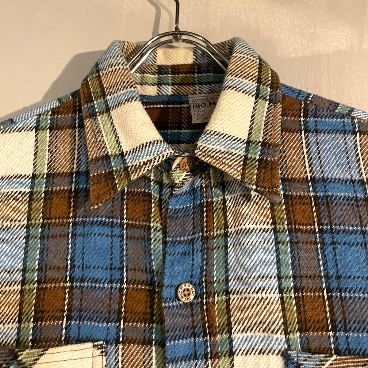 70s BIG MAC L/S ネルシャツ USA製 Size M コットンシャツ JC Pe