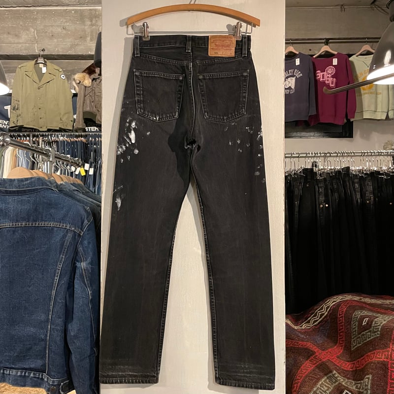 90s Levi's 501 後染めブラックデニム パンツ 27×30 USA製 FOR WO