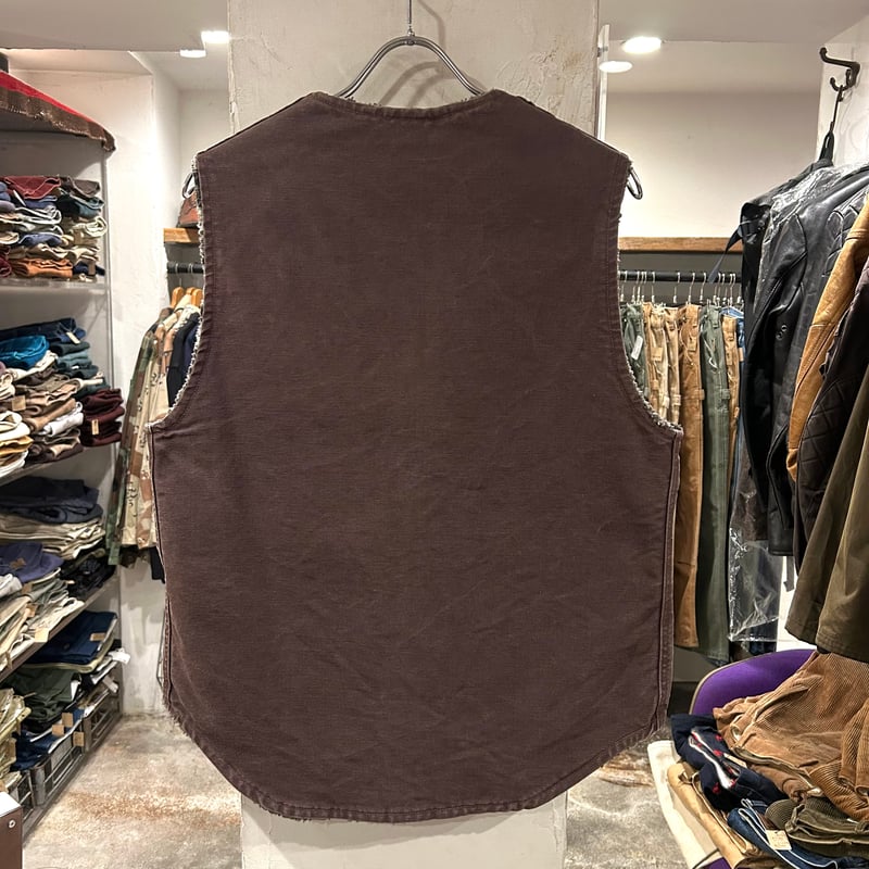 carhartt ダックベスト カーハート ブラウン フェード 雰囲気系 ボア