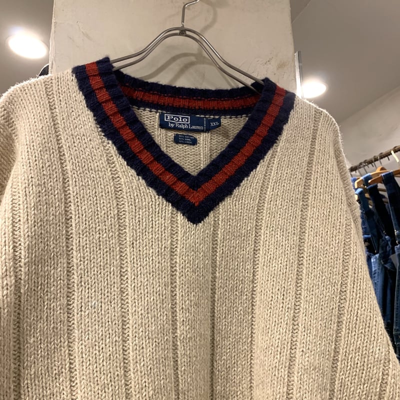90s POLO by Ralph Lauren チルデンニット ラルフローレン XXL (S
