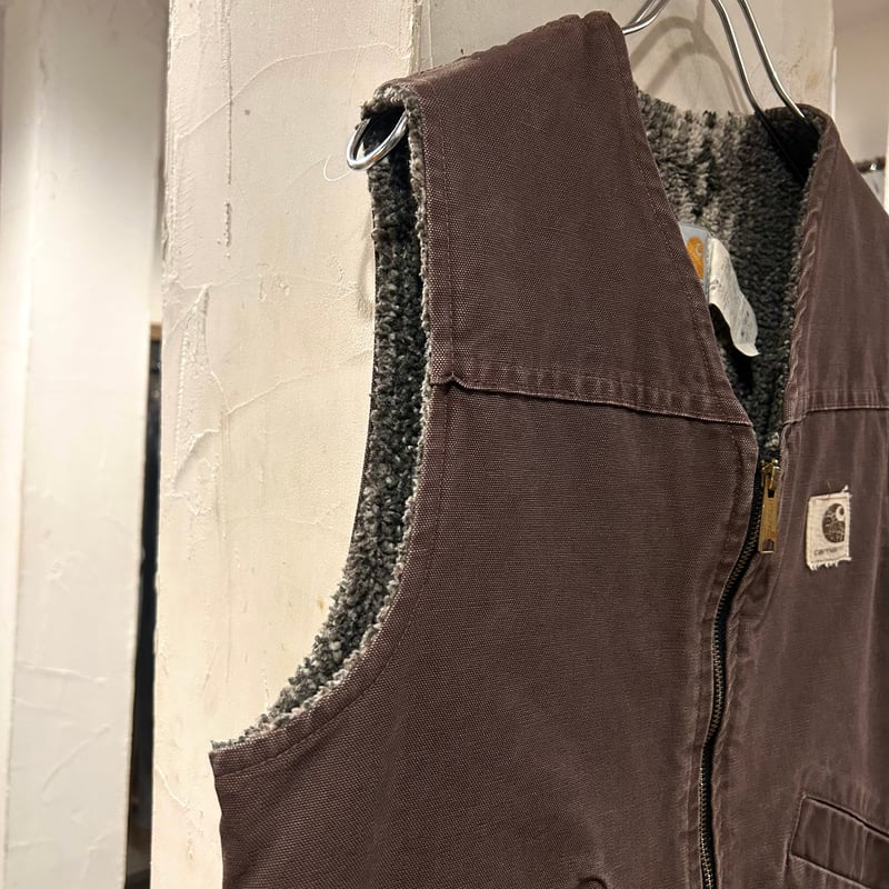 carhartt ダックベスト カーハート ブラウン フェード 雰囲気系 ボア