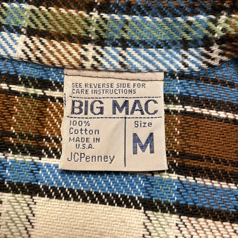 70s BIG MAC L/S ネルシャツ USA製 Size M コットンシャツ JC Pe