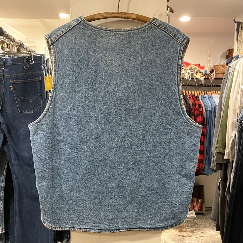 80s〜 Carhartt デニムベスト ネイティブ柄ライナー カーハート USA製