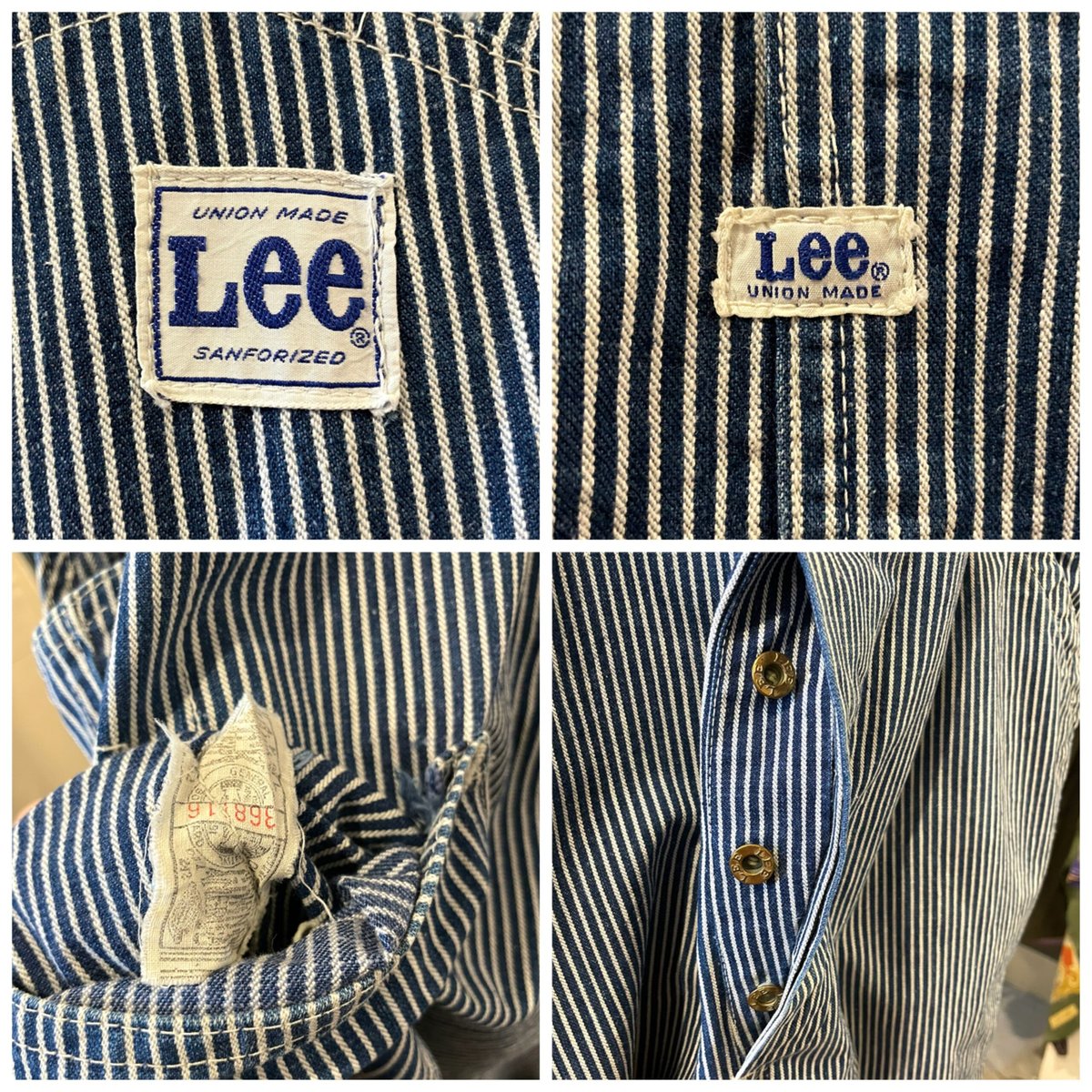 Lee オーバーオール ヒッコリー ストライプ ユニオンチケット UNION