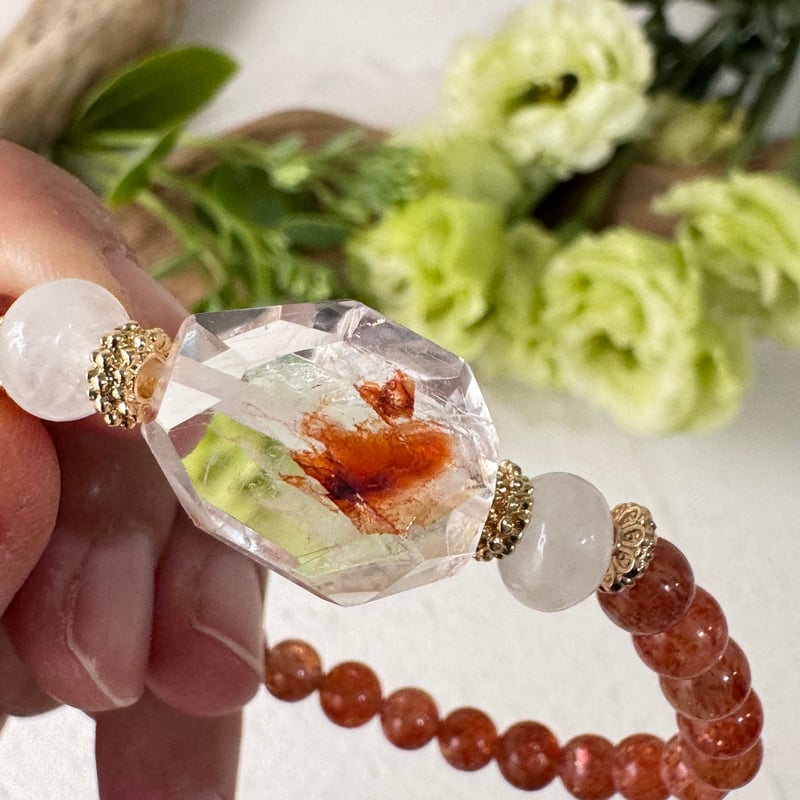 ❤️‍🔥《やさしく灯る炎──ファイヤークォーツ×ミルキー水晶×サン