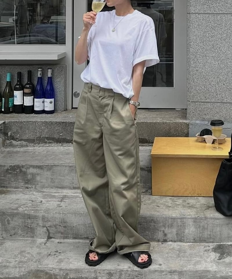 ok.soon×dickies wide chino pants(new beige) | o