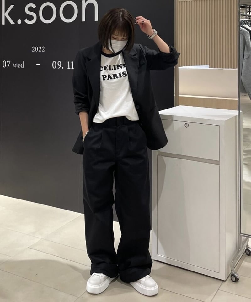 ok.soon×dickies wide chino pants (black) | ok.soon