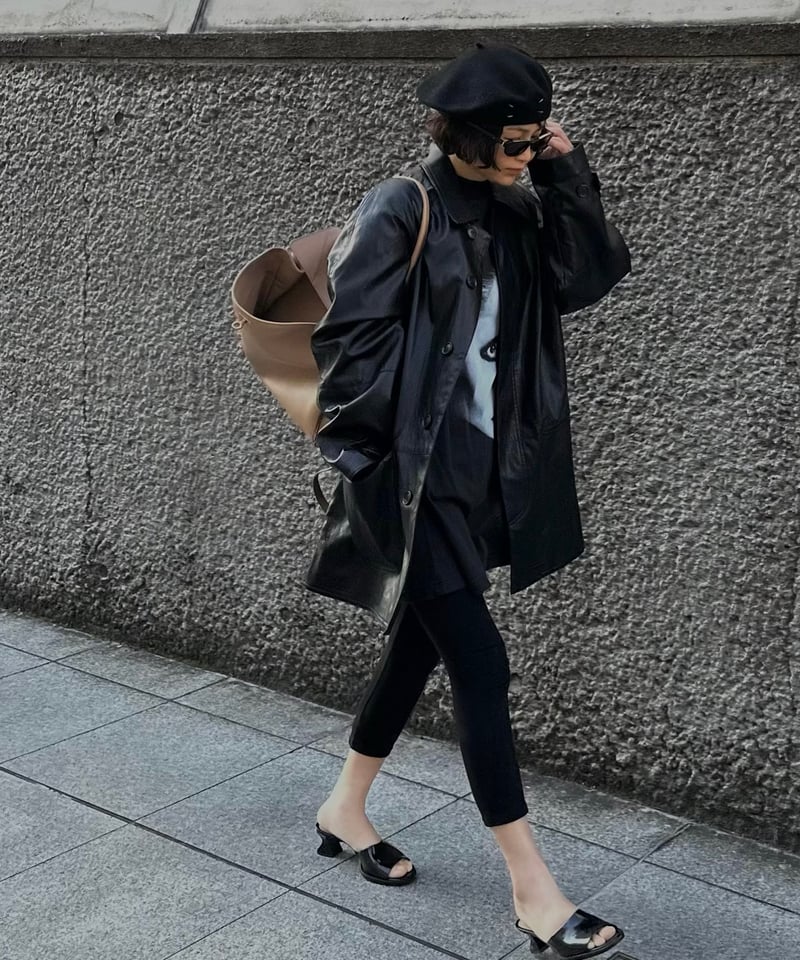 faux leather half coat | ok.soon