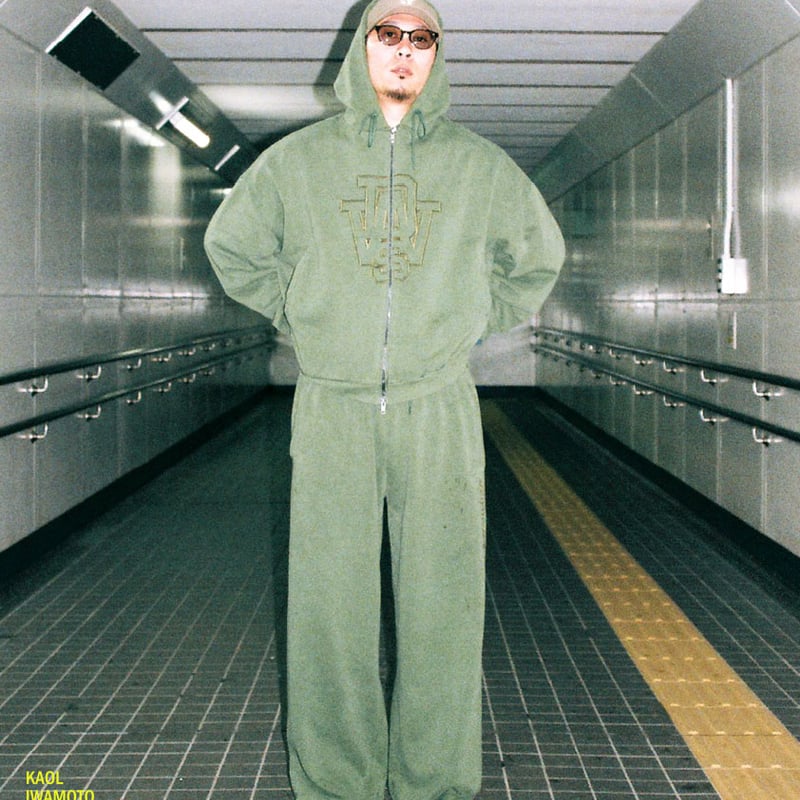 14oz “Home Town” Full ZIP Hoodie_Dusty Green ※受