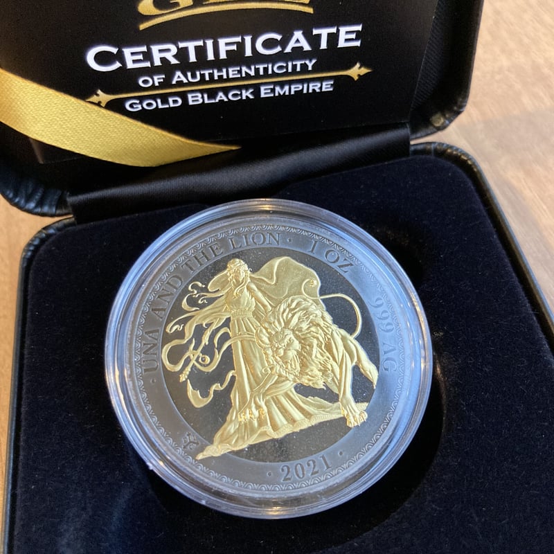 ウナとライオン 2021 ゴールドブラックエンパイア版 銀貨 1オンス