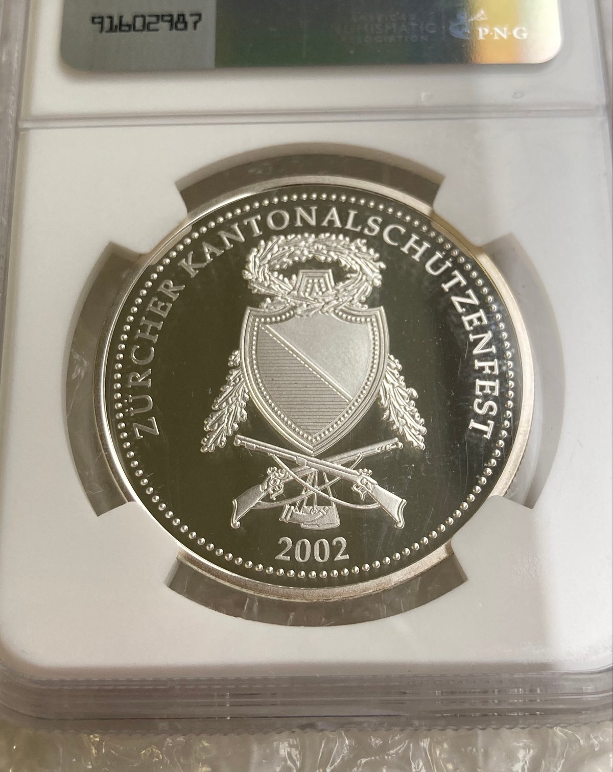 最高鑑定評価・NGC鑑定PF70】スイス チューリッヒ射撃祭2002年 ウナと