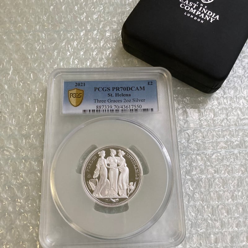 世界で1枚のPCGS鑑定PR70】スリーグレイセス イギリス領セントヘレナ島