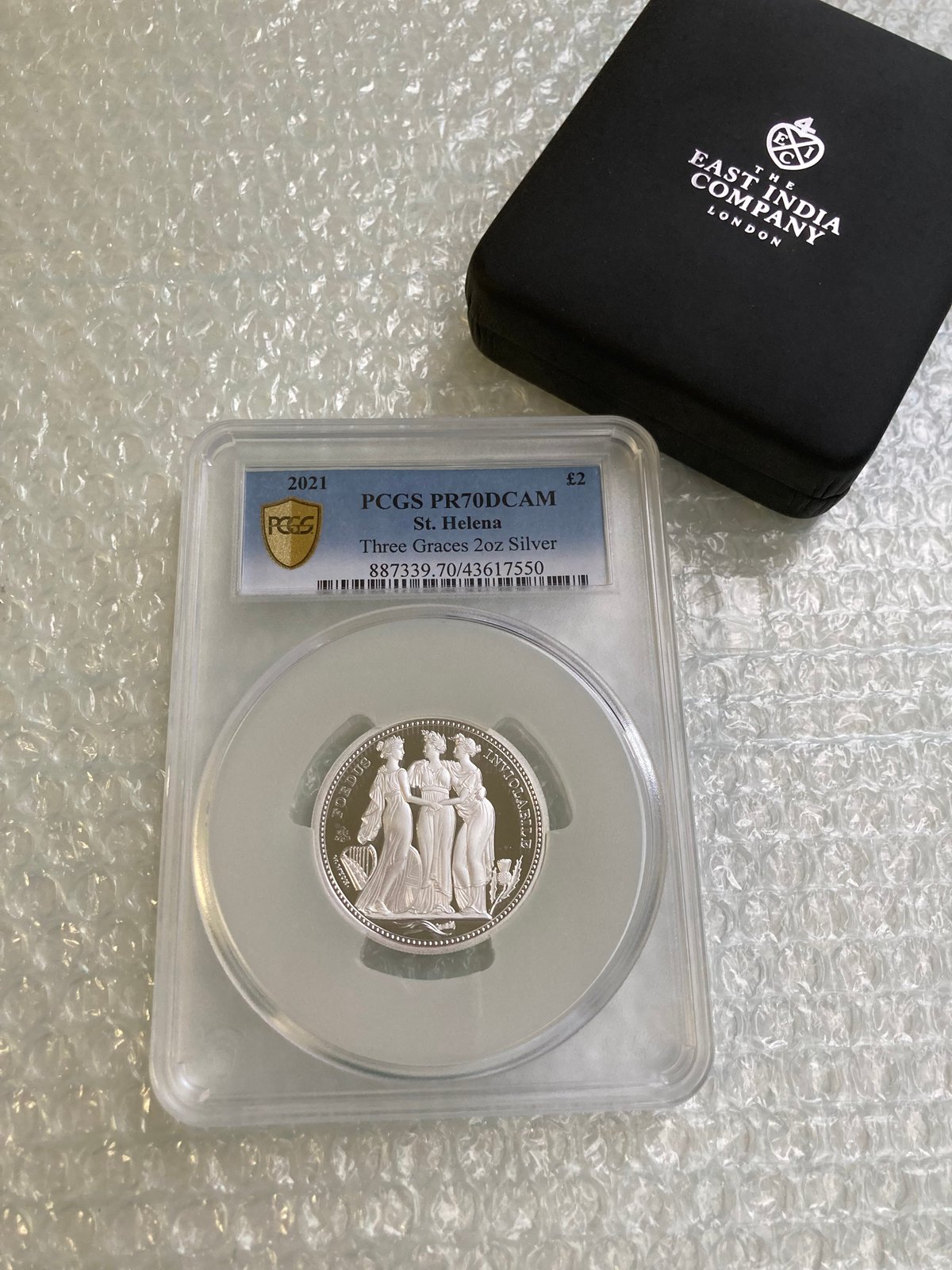 世界で1枚のPCGS鑑定PR70】スリーグレイセス イギリス領セントヘレナ島