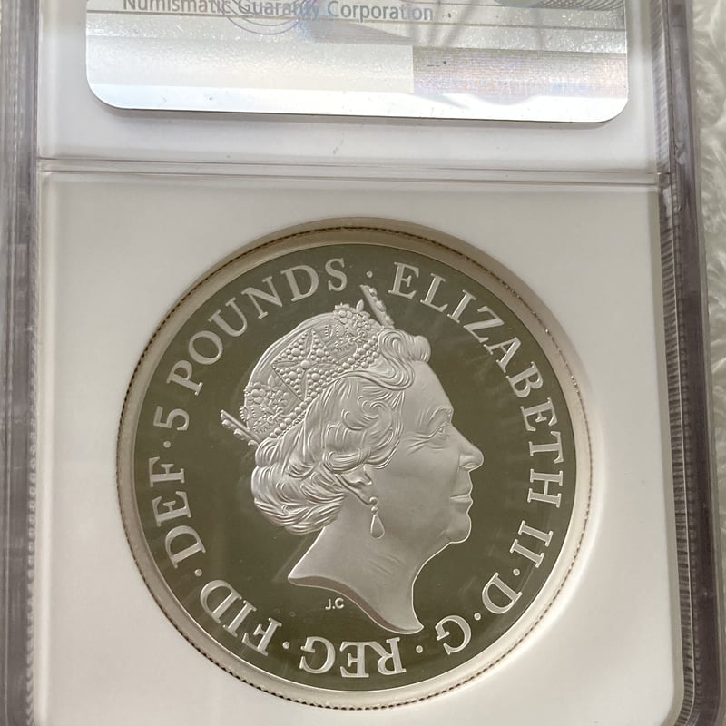 NGC鑑定PF69】2021年ブリタニアとライオン ロイヤルミント 5ポンド 2