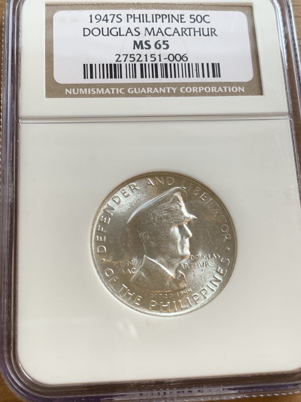 NGC鑑定MS65 1947年 アメリカ米国領フィリピン共和国 ダグラス