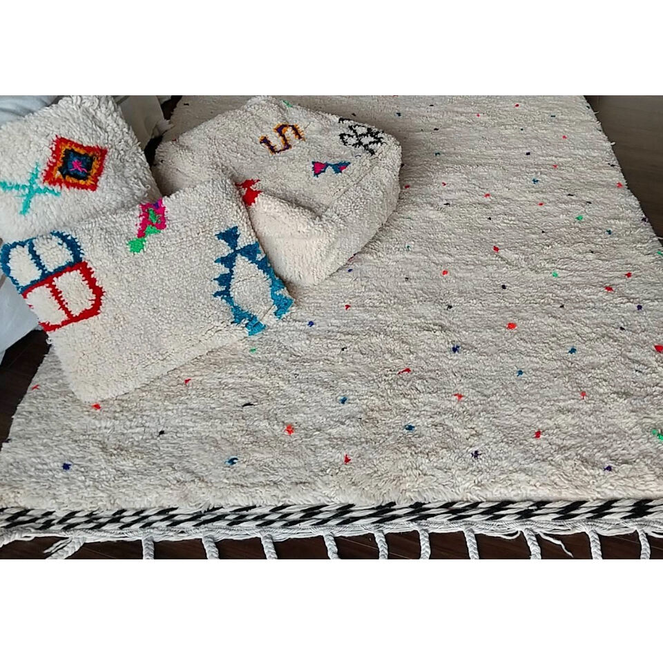 モロッコ ベニワレン Beniourain ラグ ドット柄 カラフル | Boawid