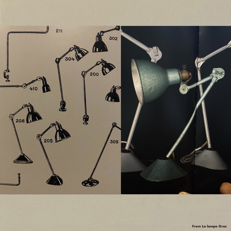 LAMPE GRAS 205 RAVEL HAMMERED GREEN 1960'S O