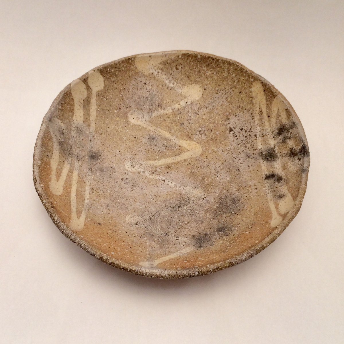 難あり 山田洋次 器 文字のスリップウェア 中皿5.5寸 山田洋次展