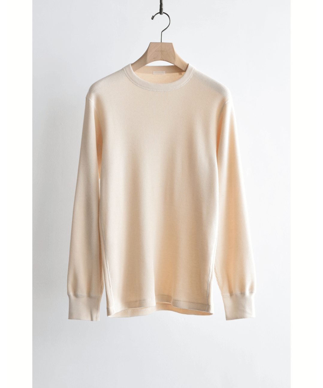 COMOLI コットンカシミヤ ワッフル長袖クルー | 山口ストアー