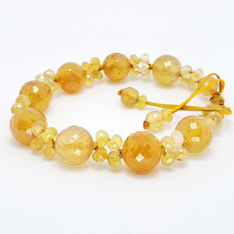 ユニドロブレスレット　イエロー系 3.イエローフローライト☆キューブ ブレスレット | Naturaltreasure