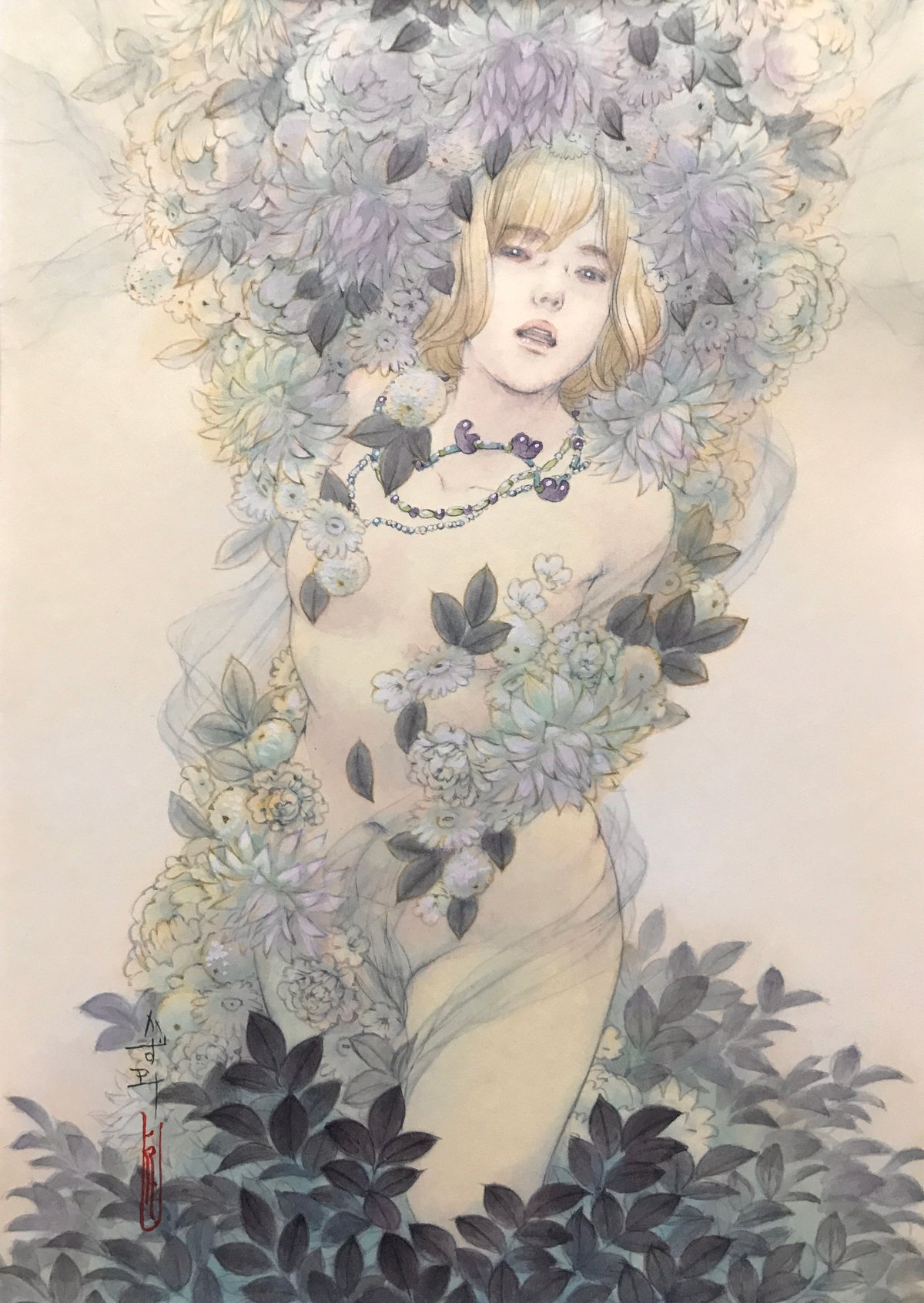 松平一民 「天降る神」(アモルカミ) F4号 Matsudaira Kazut