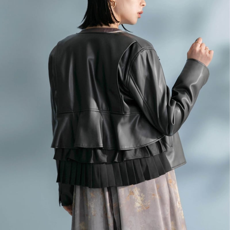 バックフリルフェイクレザーライダース | ZAZABYS
