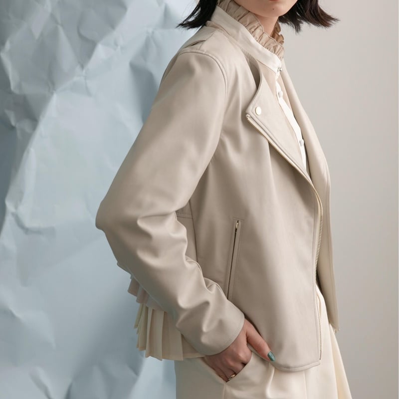 バックフリルフェイクレザーライダース | ZAZABYS